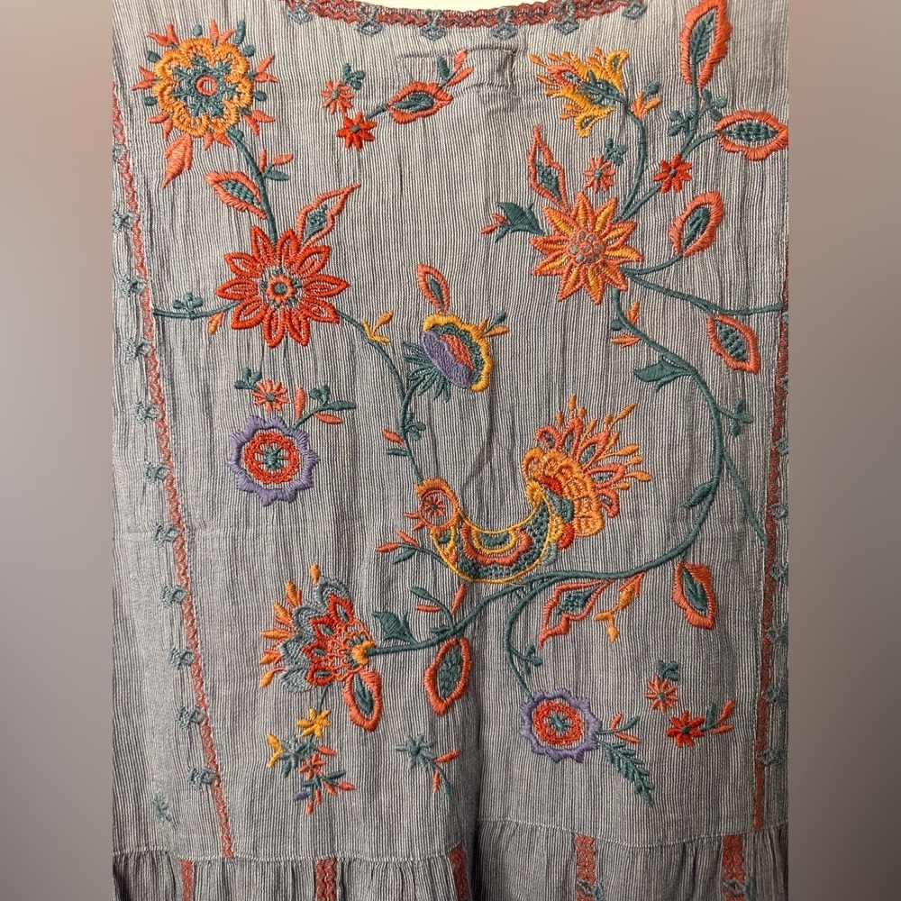 Johnny Was Bereginia Effortless Boho Tank Dress Size Large Embroidered - Picture 3 of 8